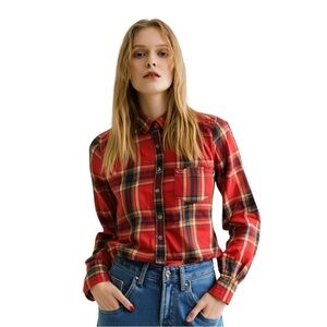 Hollister Long Sleeve Bottom Down Plaid Shirts Size S Reg $45. 
100%